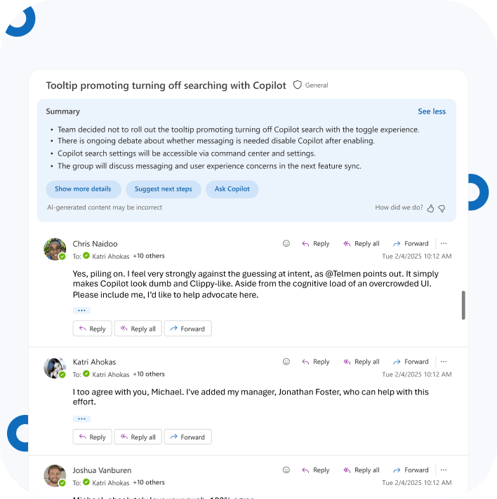 Driving AI Assistance in the Reading Pane