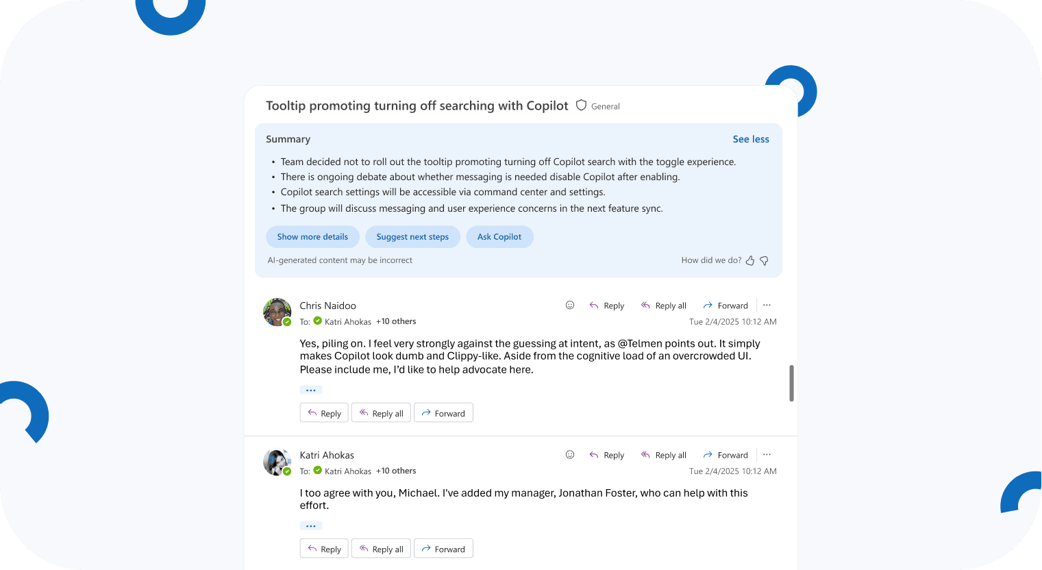 Driving AI Assistance in the Reading Pane